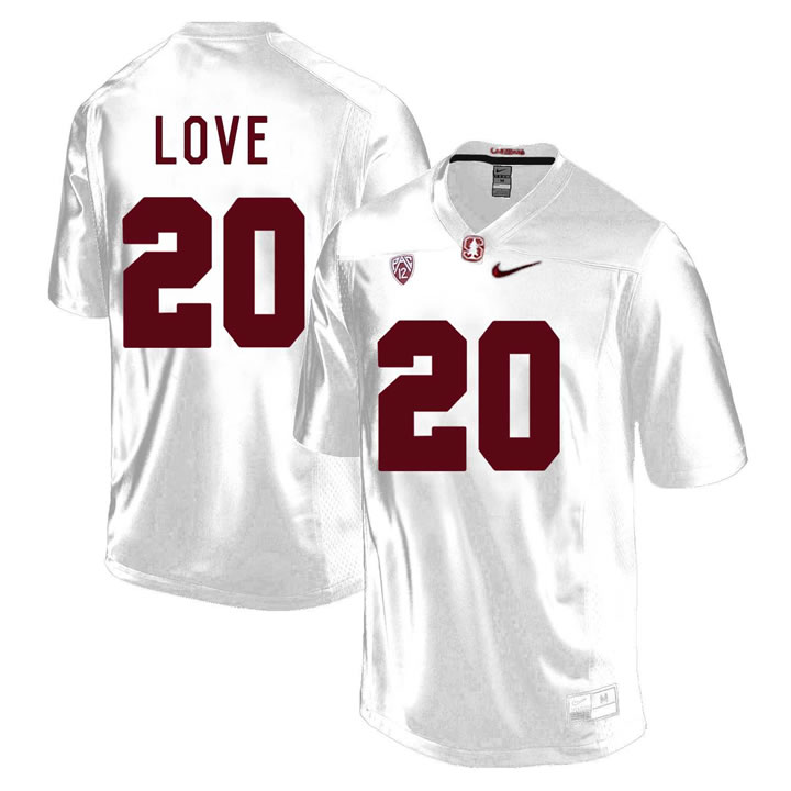 Stanford Cardinal 20 Bryce Love White College Football Jersey DingZhi